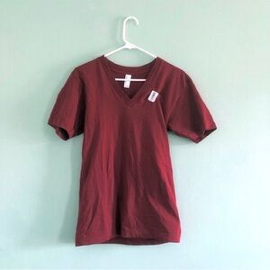 Kids Burgundy V-Neck T-Shirt